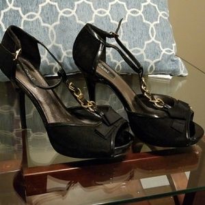 Cami T-Strap Suede Heels